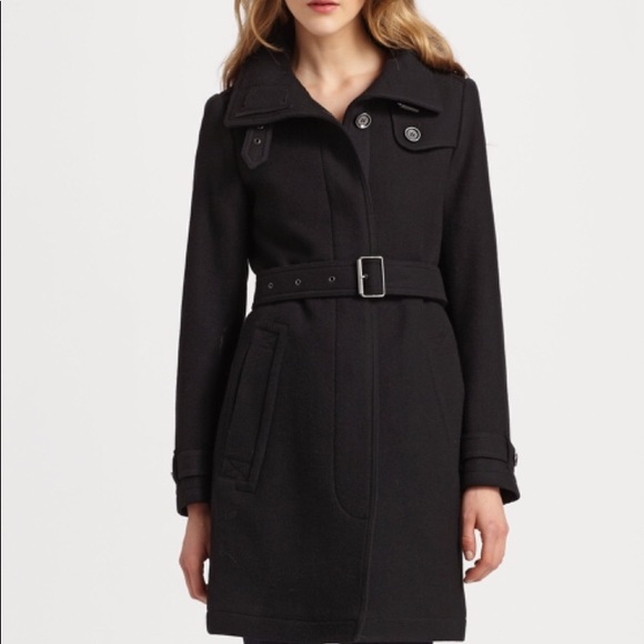 Burberry Jackets & Blazers - Burberry Brit Rushworth Belted Black Wool Coat